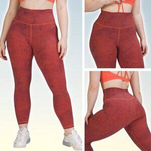 LULULEMON Wunder Train High-Rise Tight 25" Size 6 Crackle Glaze Vintage Orange
